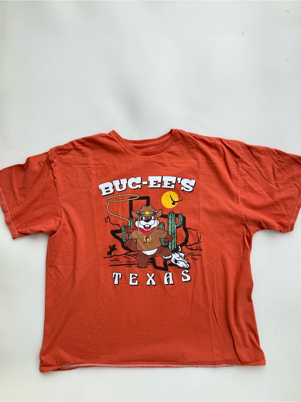Buc-ees Texas T-shirt Sheriff Beaver Burnt Orange Lasso Western Shirt Size 2XL